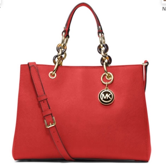 Michael Kors Handbags - NWT Michael Kors Cynthia in mandarin